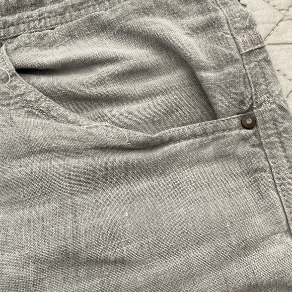 120% Lino Men’s Grey Straight Linen Pants - Picture 4 of 5